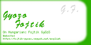 gyozo fojtik business card