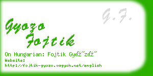 gyozo fojtik business card